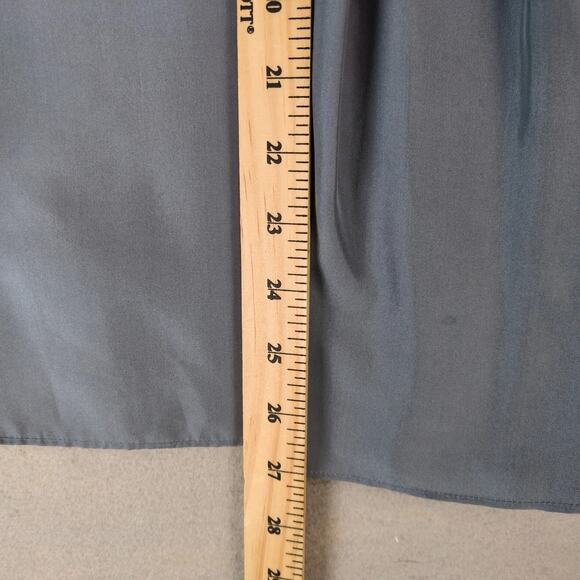 Michael Kors 100% Silk Gray Pleated Blouse Women's 12 Keyhole Neck Long Sleeve - Picture 7 of 10